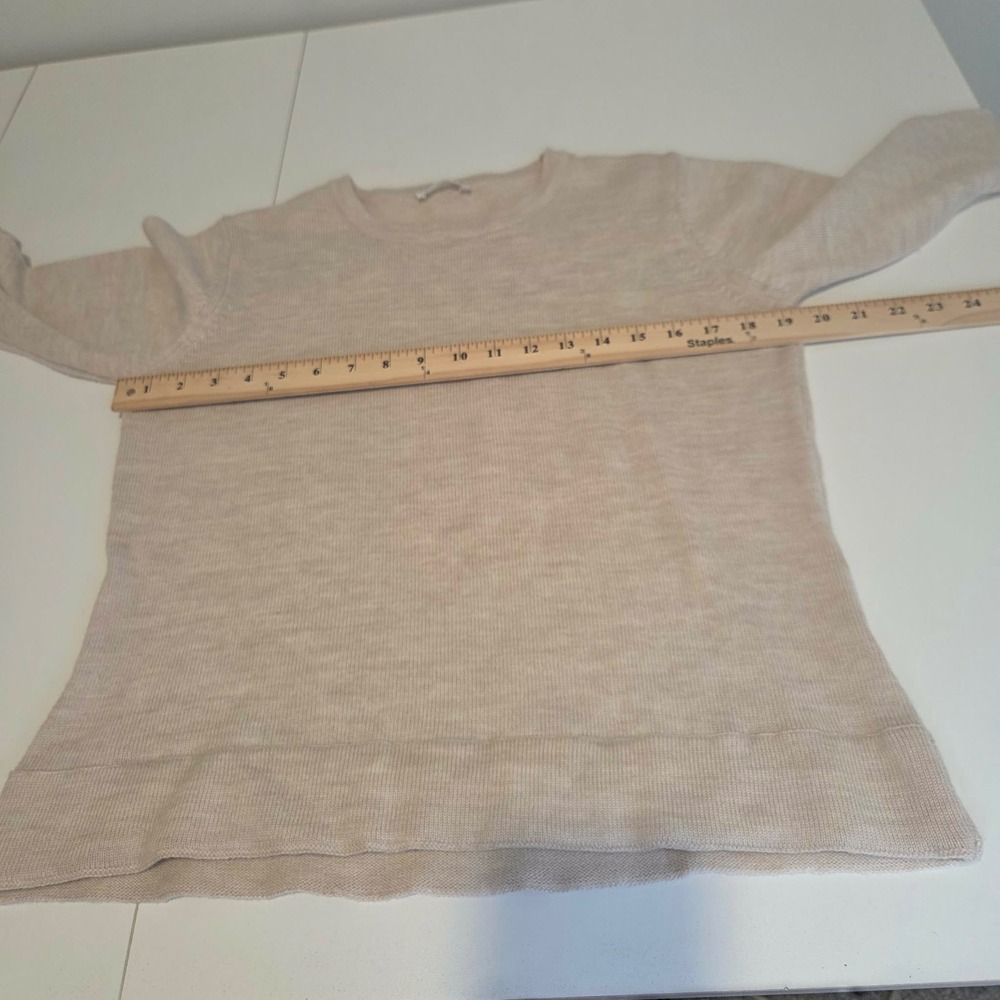 Kettlewell 100% Merino Wool Crew Neck Sweater Beige Oatmeal Womens Medium - Picture 7 of 8